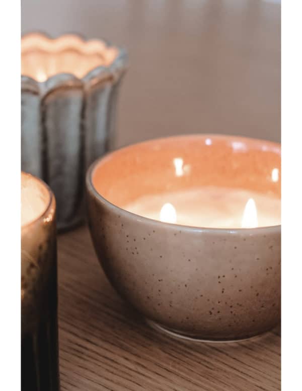 Bougie pot grès