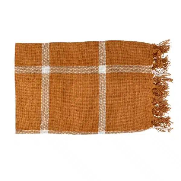 Plaid grand carreau ocre