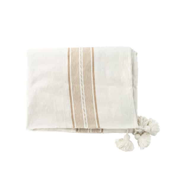 Plaid écru/beige coton